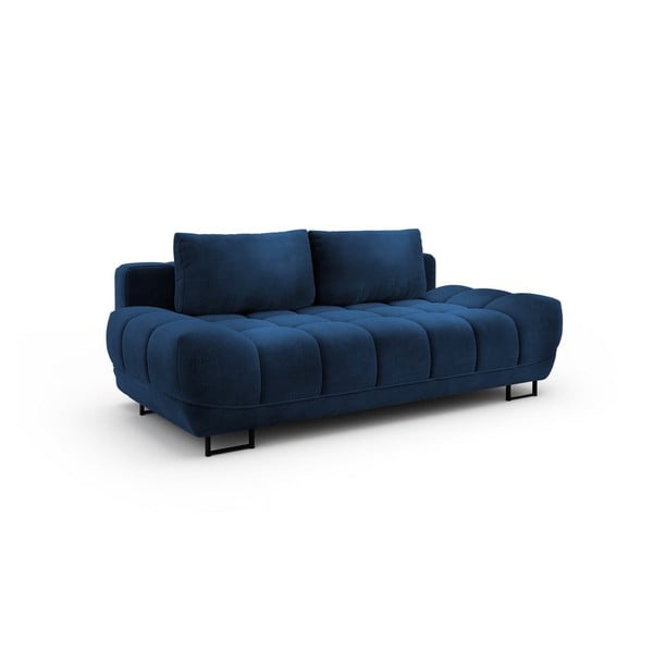 Cirrus királykék háromszemélyes kinyitható kanapé, bársony kárpittal - Windsor & Co Sofas-image-3
