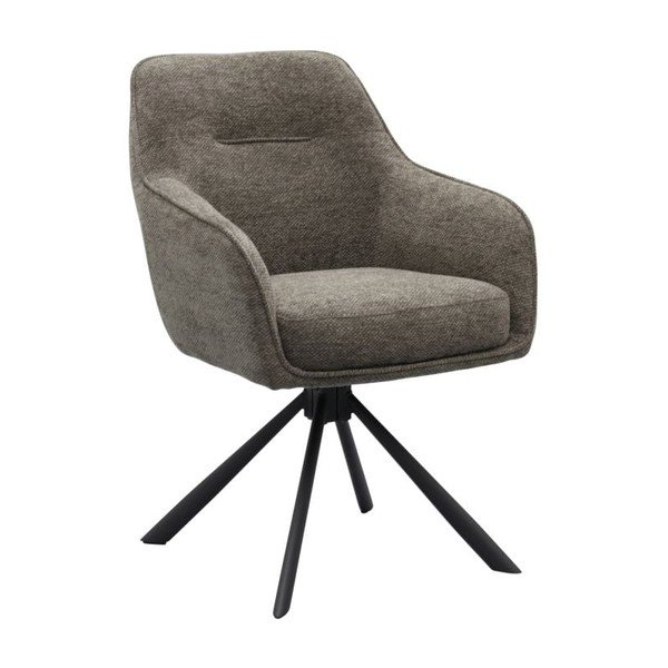Sötétszürke kárpitozott karfás étkezőfotel Avola – Unique Furniture