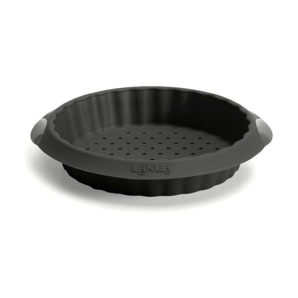 Fekete lyukacsos szilikon pite sütőforma, ⌀ 12 cm - Lékué