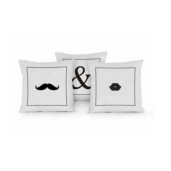 Mr & Mrs 3 darabos párnakészlet, 45 x 45 cm - Really Nice Things-image-3