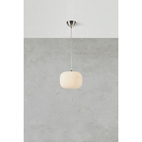Fehér-ezüstszínű opálüveg függőlámpa ø25x21 cm Sober – Markslöjd-image-1
