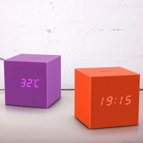 Gravitry Cube narancssárga LED ébresztőóra - Gingko-image-1