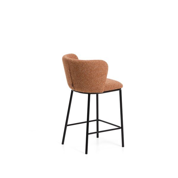 Terrakotta színű kárpitozott bárszék (ülésmagasság 65 cm) Ciselia – Kave Home-image-4