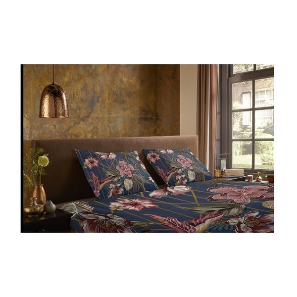 Sötétkék kétszemélyes-hosszabbított mikroszálas ágyneműhuzat 200x220 cm Jos – Good Morning-image-2