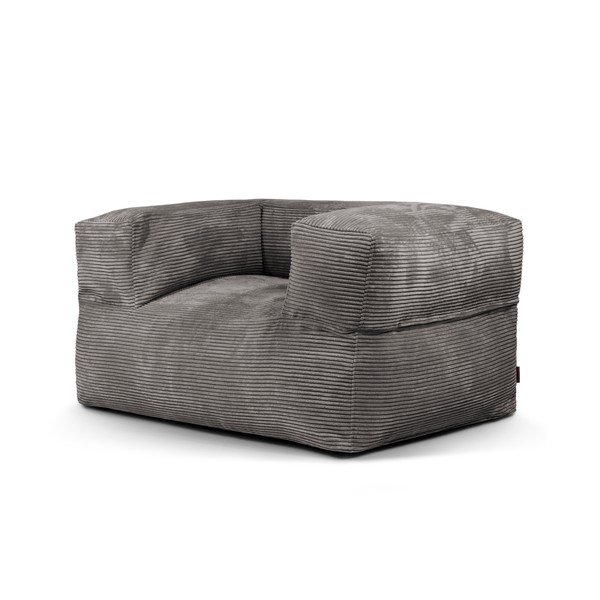 Sötétszürke kordbársony babzsákfotel MooG – SLOWDOWN