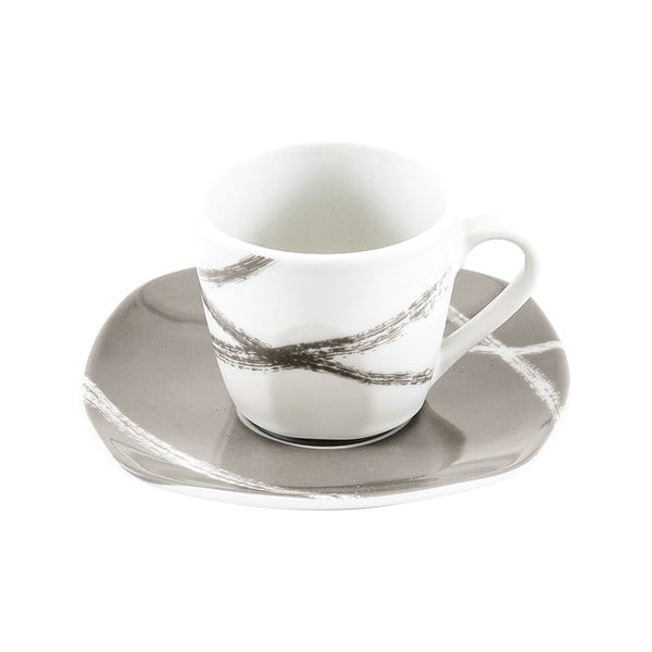 Sandy 6 db-os fehér-barna porcelán csésze és csészealj szett - Villa Altachiara