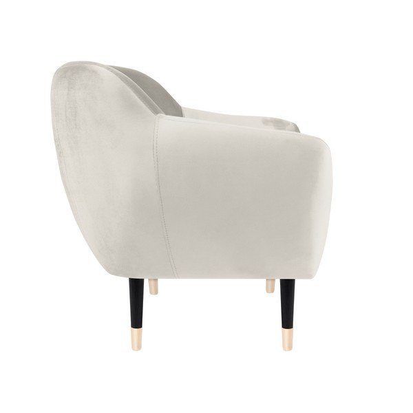 Benito krémszínű fotel fekete lábakkal - Mazzini Sofas-image-4
