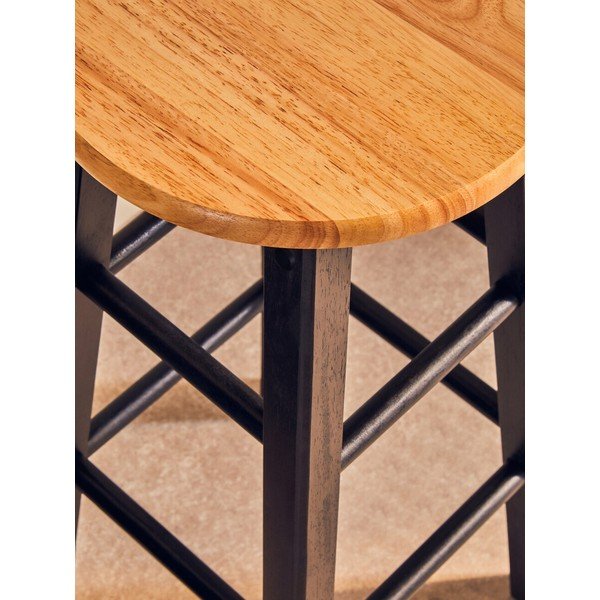 Fekete-natúr színű kaucsukfa bárszék (ülésmagasság 74 cm) Chester – Premier Housewares-image-4