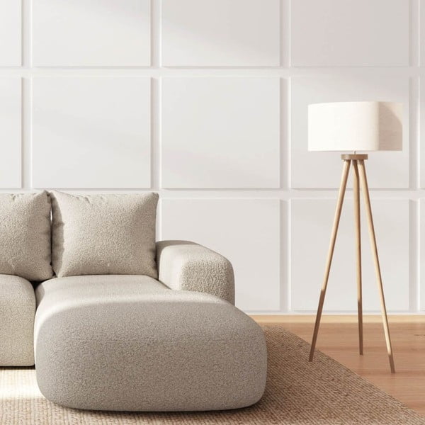 Bézs buklé sarokkanapé (jobb oldali-heverő résszel) Monce – Rodier-image-3