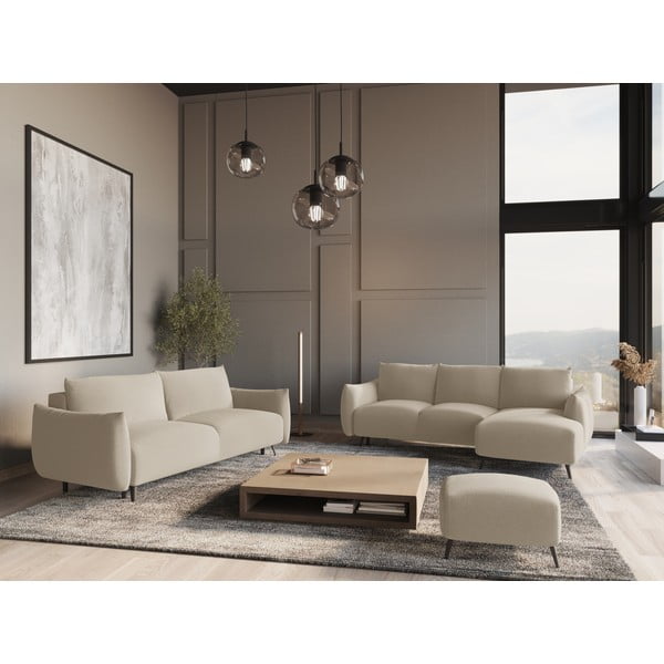 Bézs sarokkanapé (jobb oldali) Malie – Makamii-image-1