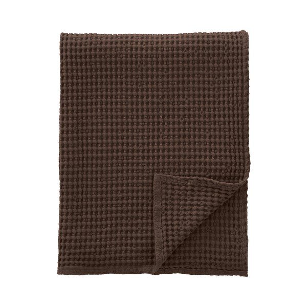 Sötétbarna pamut takaró 150x200 cm Jaipur Chunky Waffle – Pineapple Elephant