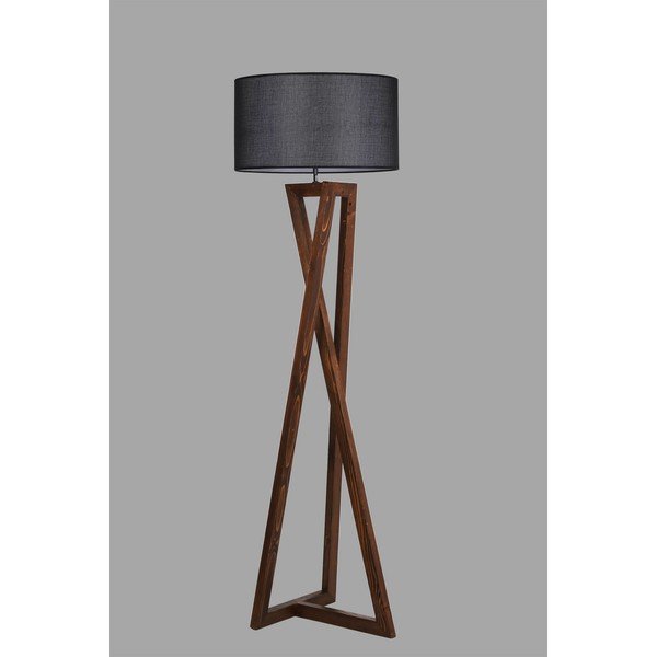 Fekete-barna állólámpa textil búrával (magasság 149 cm) Maçka – Opviq lights-image-1
