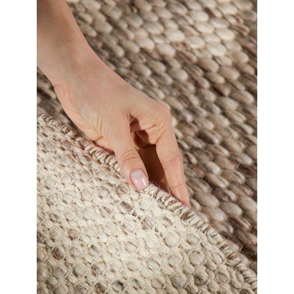 Bézs-natúr színű kézi szövésű gyapjú kerek szőnyeg ø 200 cm Lyon Beans – Elle Decoration-image-3