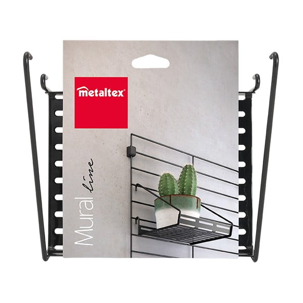 Fekete fém bútorelem - polc 18x15 cm Mural – Metaltex-image-2