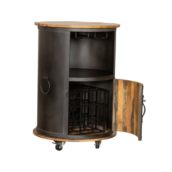 Fekete fém bortartó szekrény, palackok száma 9, 60x85 cm Luni – Interia Home & Living-image-3