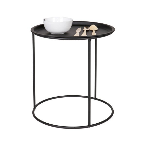 Ivar fekete tárolóasztal, ⌀ 40 cm - WOOOD-image-1