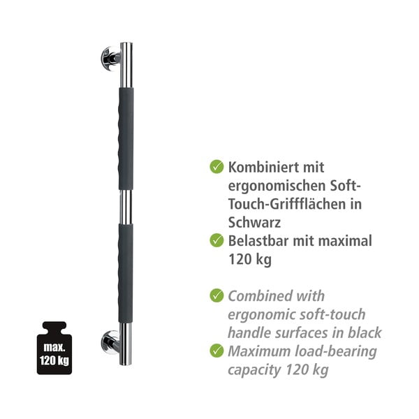 Fali rozsdamentes acél fürdőszobai kapaszkodó Secura – Wenko-image-3