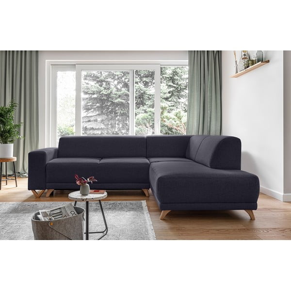 Antracitszürke kinyitható-tárolóhelyes sarokkanapé (jobb oldali-L alakú) Classy Sophie – Miuform-image-1