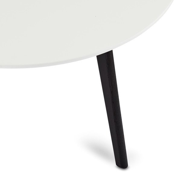 Life fekete-fehér dohányzóasztal tölgyfa lábakkal , ⌀ 80 cm - Furnhouse-image-4