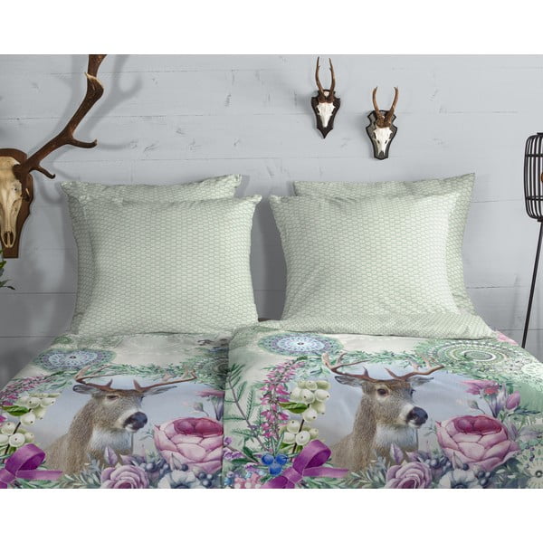 Zöld egyszemélyes flanel ágyneműhuzat 140x200 cm Romini – HIP-image-2