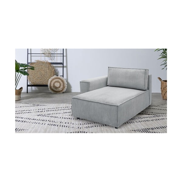 Világosszürke kordbársony kanapé modul (bal oldali) Nihad modular – Bobochic Paris-image-1