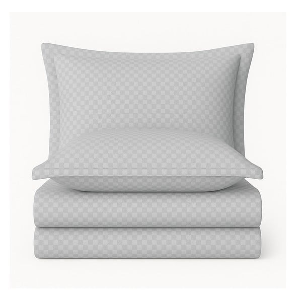 Szürke kétszemélyes-hosszabbított renforcé pamut ágyneműhuzat 240x220 cm Checkered – Mila Home Luxury