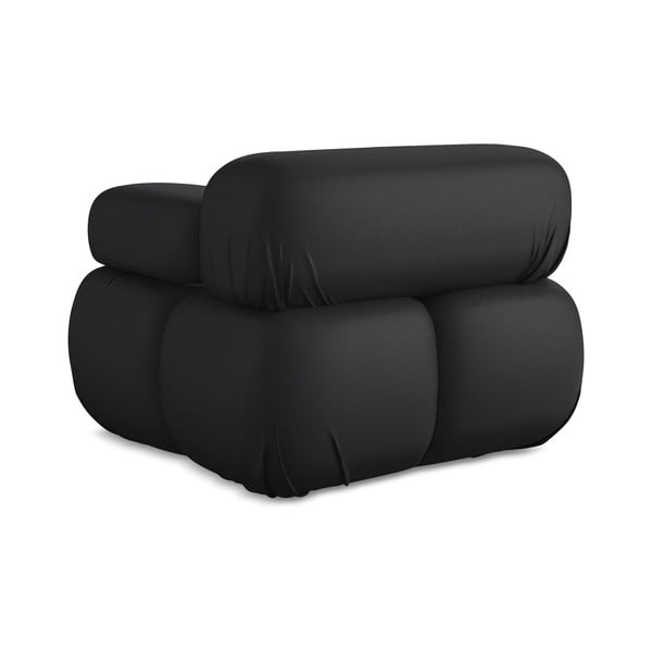 Fekete bőrutánzat kanapé modul (jobb oldali) Lokua – Makamii-image-4