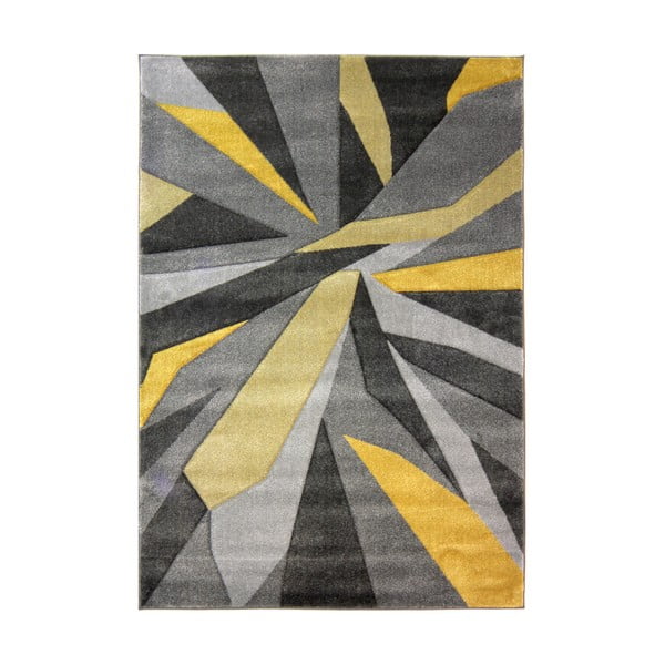 Shatter Ochre sárga-szürke szőnyeg, 160 x 230 cm - Flair Rugs