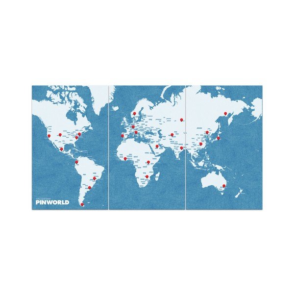 Pin World XL kék falitérkép, 198 x 124 cm - Palomar-image-3