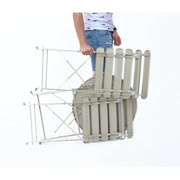 Bézs kerti kétszemélyes étkezőgarnitúra Bistro - Rojaplast-image-4