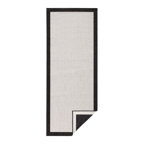 Panama fekete-krémszínű kültéri szőnyeg, 80 x 350 cm - NORTHRUGS