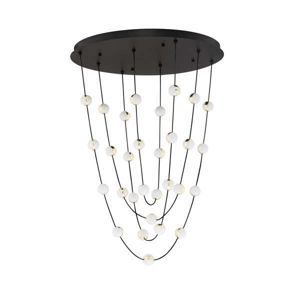 Matt fekete alumínium LED dimmelhető függőlámpa akrilüveg búrával ø 84 cm Alcinoe – Nova Luce