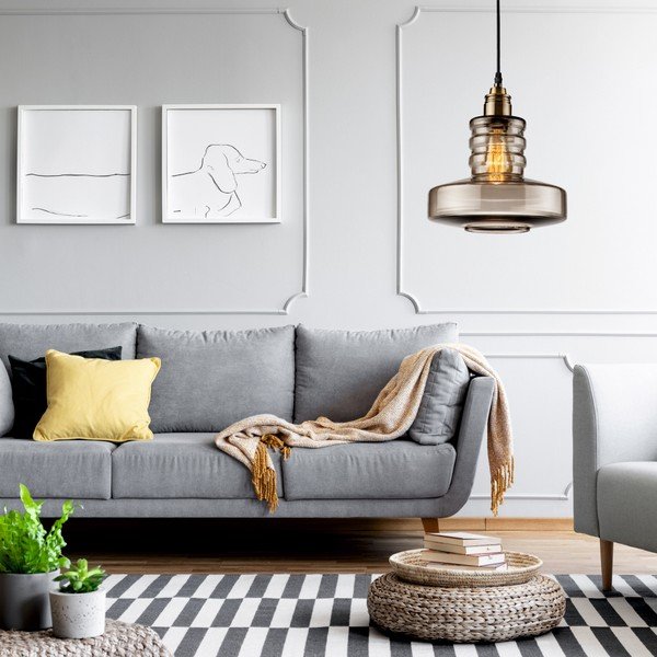 Pendant szürke üveg függőlámpa - LAMKUR-image-1