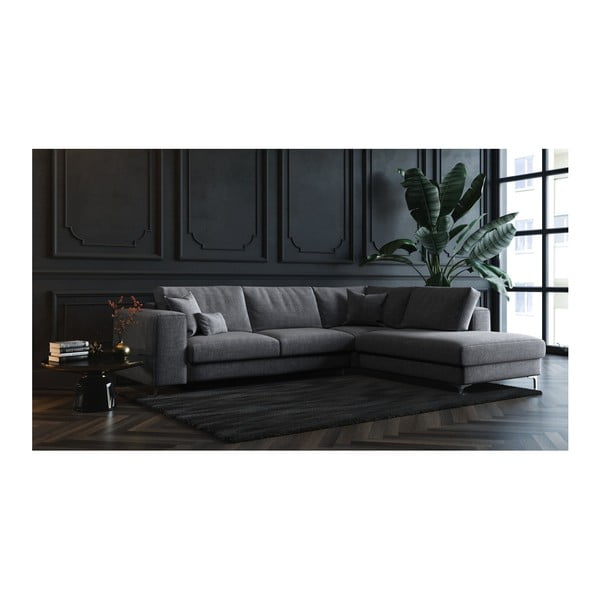 Rothe sötétszürke kinyitható sarokkanapé, jobb oldal - devichy-image-4