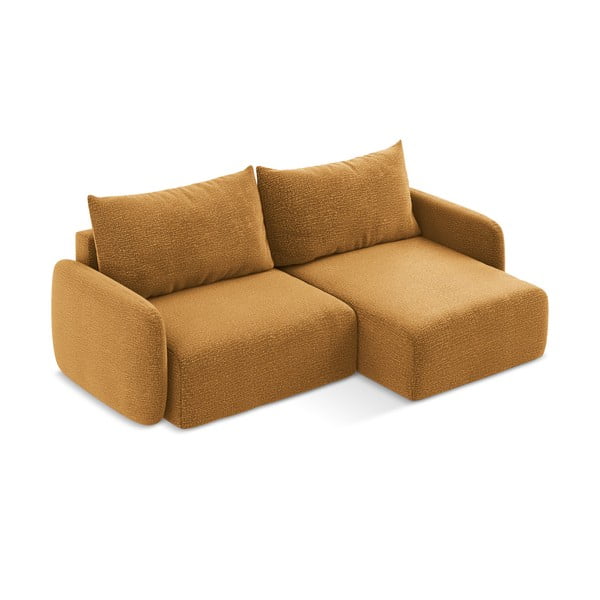 Narancssárga kinyitható-tárolóhelyes sarokkanapé (jobb oldali) Kalena – Makamii-image-4