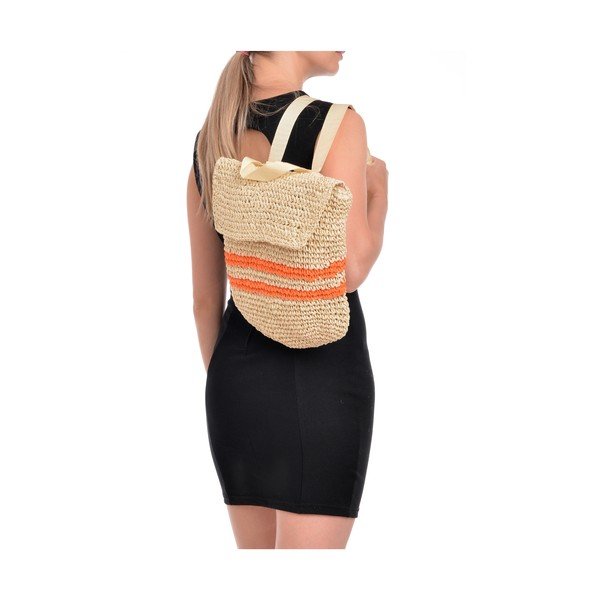 Orange női szalma hátitáska - Mangotti Bags-image-2