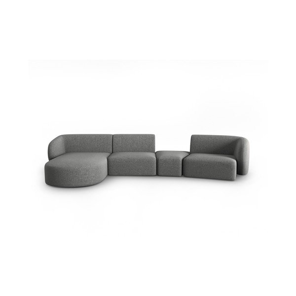 Szürke zsenília sarokkanapé (bal oldali-heverő résszel) Paolo – Milo Casa
