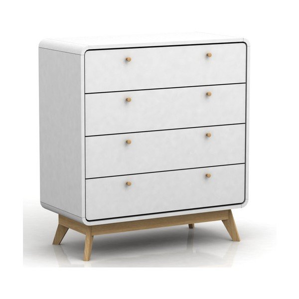 Fehér magas komód 80x88 cm Caitlin – Støraa-image-2