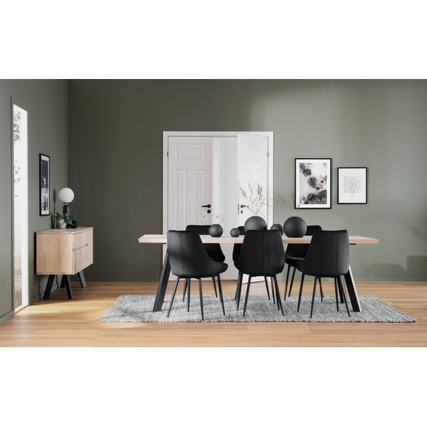 Fekete bársony étkezőszék szett 2 db-os Sierra - Rowico-image-1