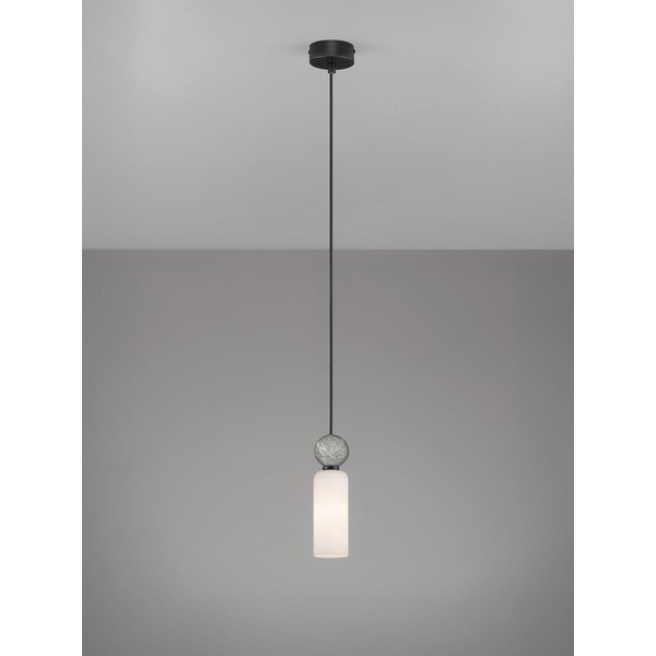 Matt fekete kő függőlámpa üveg búrával ø 6 cm Filomena – Nova Luce-image-4