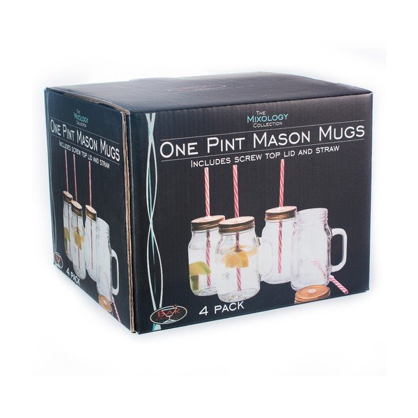 Mason 4 db befőttes üveg formájú pohár, 620 ml - Original Products-image-3
