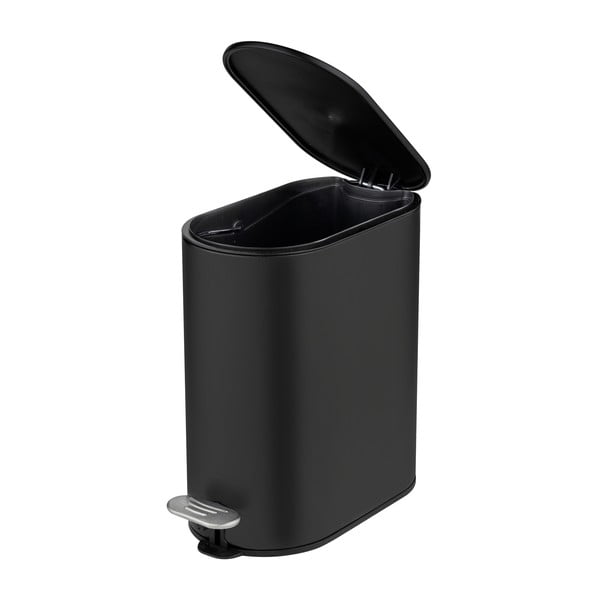 Matt fekete acél pedálos szemetes 5 l Collungo – Wenko-image-4