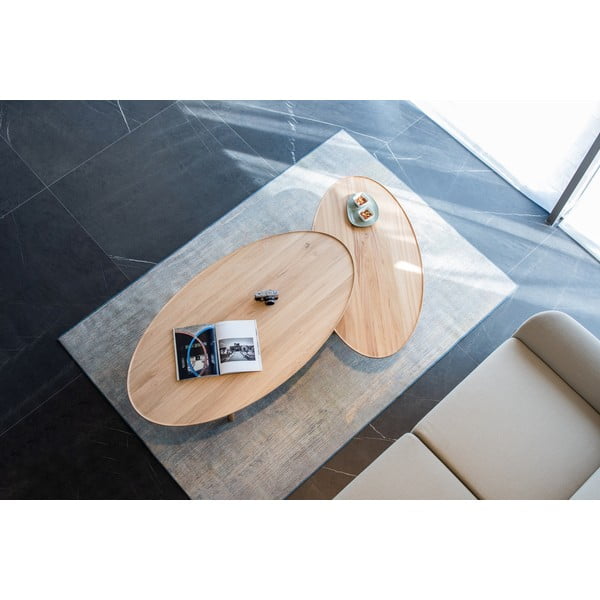 Natúr színű tölgyfa dohányzóasztal 65x120 cm Mu – Gazzda-image-2