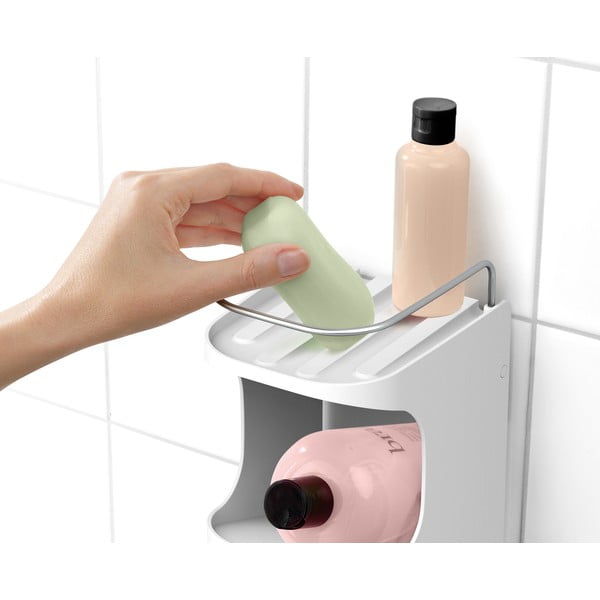 Fehér öntapadós műanyag fürdőszoba polc Capsule - Joseph Joseph-image-4