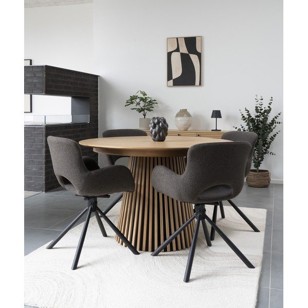 Barna kárpitozott karfás étkezőfotel szett 2 db-os Amorim – House Nordic-image-1