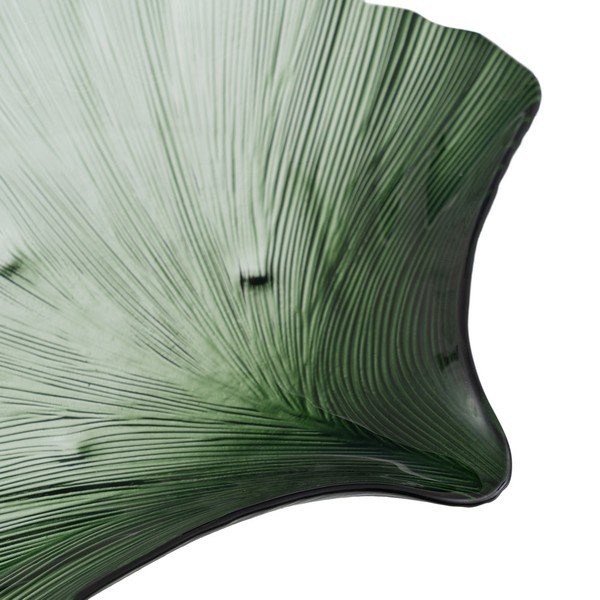 Üveg dekoratív tálca 31x33 cm Gingko – Ixia-image-1