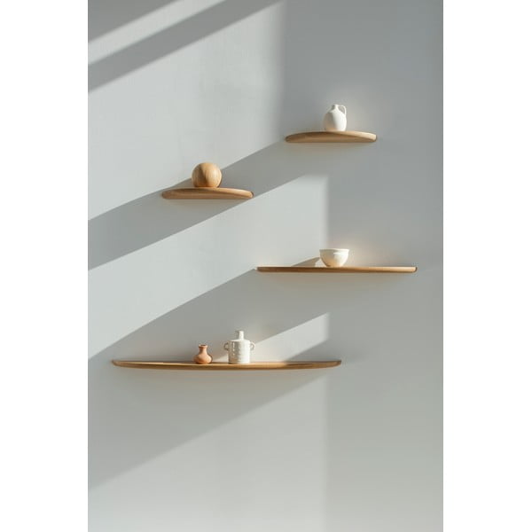 Natúr színű tölgyfa fali polc Mu – Gazzda-image-4