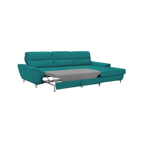 Omega türkiz kinyitható sarokkanapé, jobb oldali - Windsor & Co Sofas-image-3