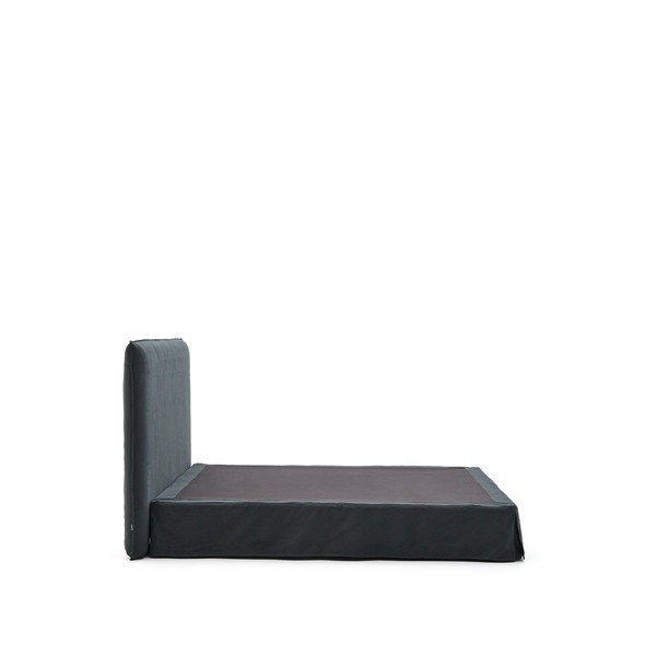 Antracitszürke kárpitozott franciaágy 180x200 cm Jaira – Kave Home-image-3