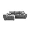Nuage szürke kinyitható sarokkanapé bársony huzattal, bal oldali - Windsor & Co Sofas
